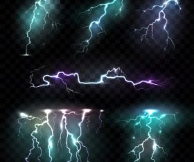 Realistic illustrations lightning vector
