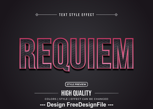 Requiem editable font effect text vector
