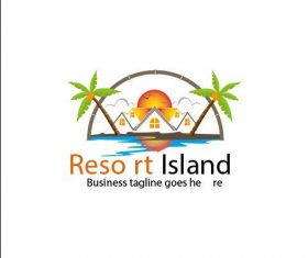 Resort island logo vector