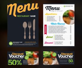 Restaurant discount voucher vector