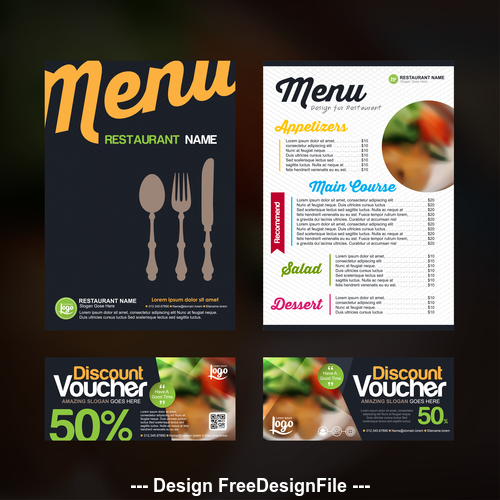 Restaurant discount voucher vector