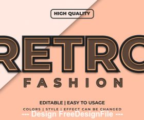 Retro editable font effect text vector