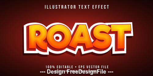 Roast editable font effect text vector