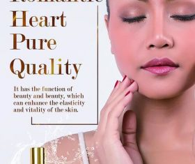 Romantic Heart Pure Quality Cosmetic Poster PSD Template