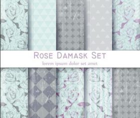 Rose damask patterns vector