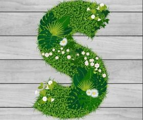 S floral letters vector
