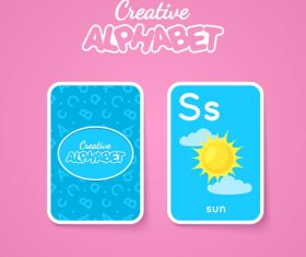 S letter word and picture vector