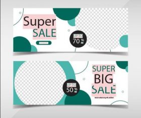 Sale promotion facebook banners vector