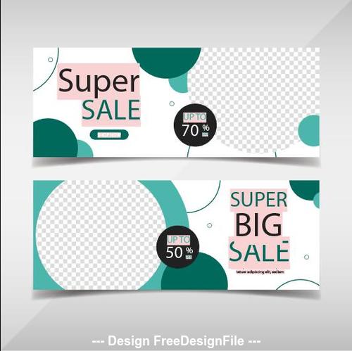 Sale promotion facebook banners vector