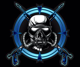 Sea skull logo vector