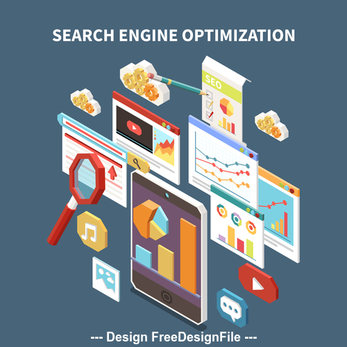 Search engine optimization illustration vector