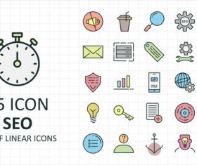 Set of linear icon collection vector