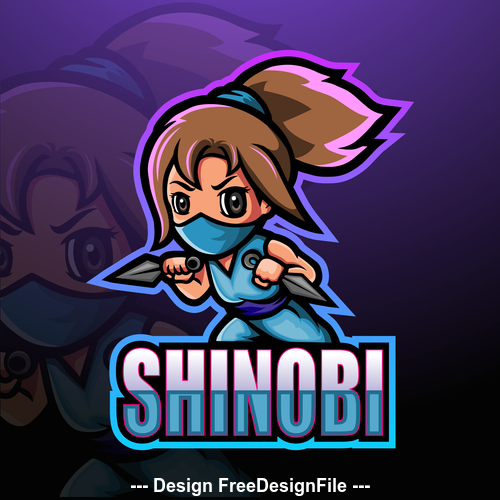 Shinobi game mascot design vector