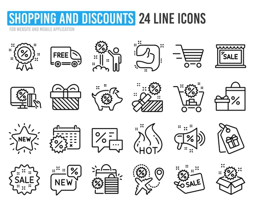 Shopping and discounts icon vector