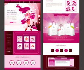 Shopping list page website design template vector
