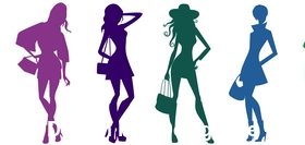 Silhouette color female vector