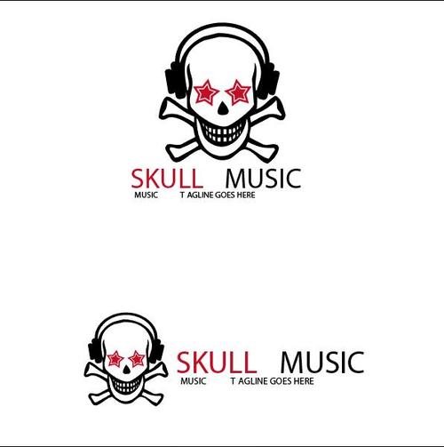 Skull Music logo vector