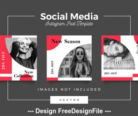 Social media post template vector 08