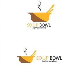 Soup bowl logo vector