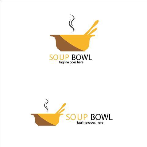 Soup bowl logo vector