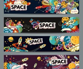 Space banner vector