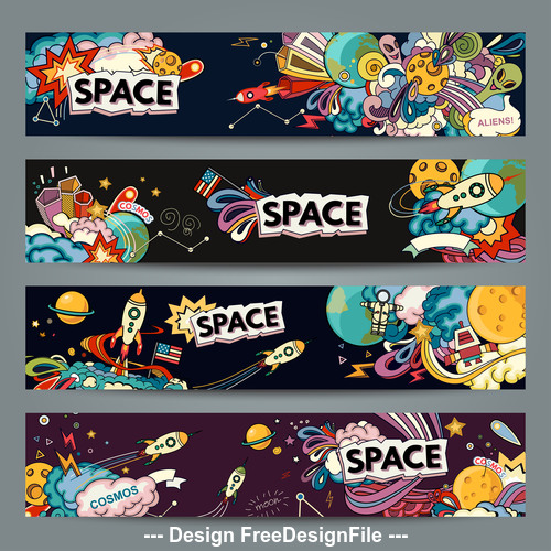 Space banner vector