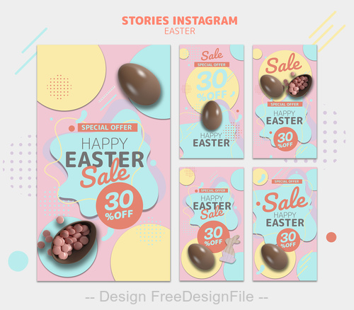 Special offer easter sale card psd template