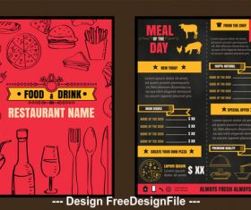 Special restaurant menu vector