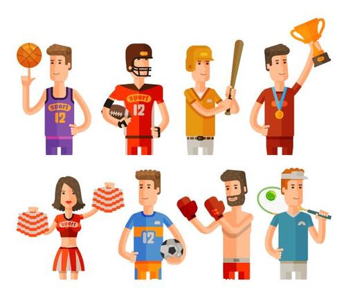 Sports player vector icons