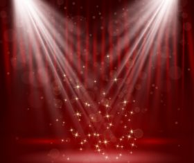Spotlight effect vector on red background