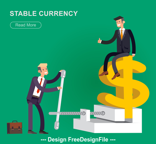 Stable currency cartoon illustration vector