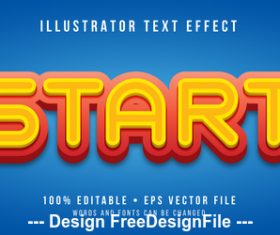 Start editable font effect text vector