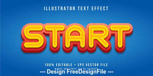 Start editable font effect text vector