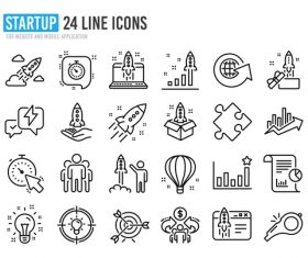 Startup icon collection vector