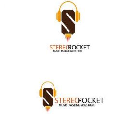 Stereo rocket logo vector