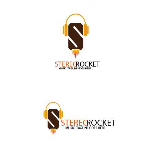 Stereo rocket logo vector