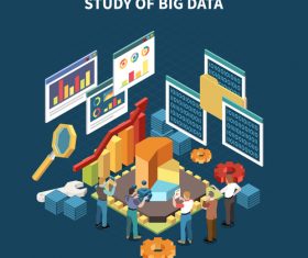Study of big data illustration vector