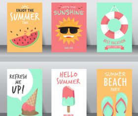 Summer card collection vector