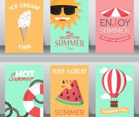 Summer element card collection vector