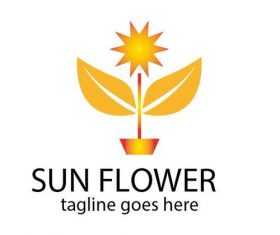 Sun flower logo vector