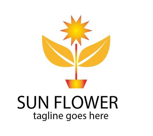 Sun flower logo vector