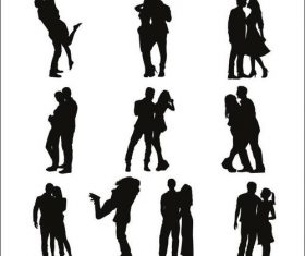 Sweet couple silhouette vector