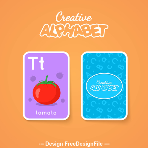 T letter word and picture vector