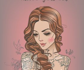 Tattoo women vector