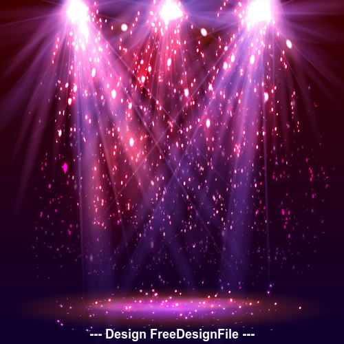 Three beams stage spotlight background vector free download