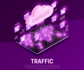 Traffic isometric symbols vector