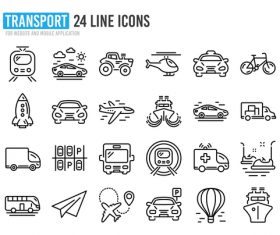 Transport icon collection vector