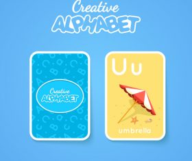 U letter word and picture vector