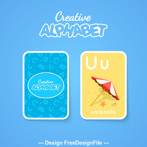 U letter word and picture vector