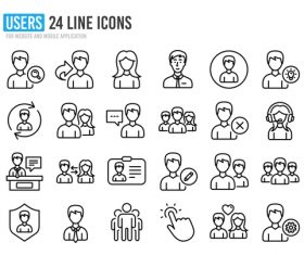 USERS icon collection vector